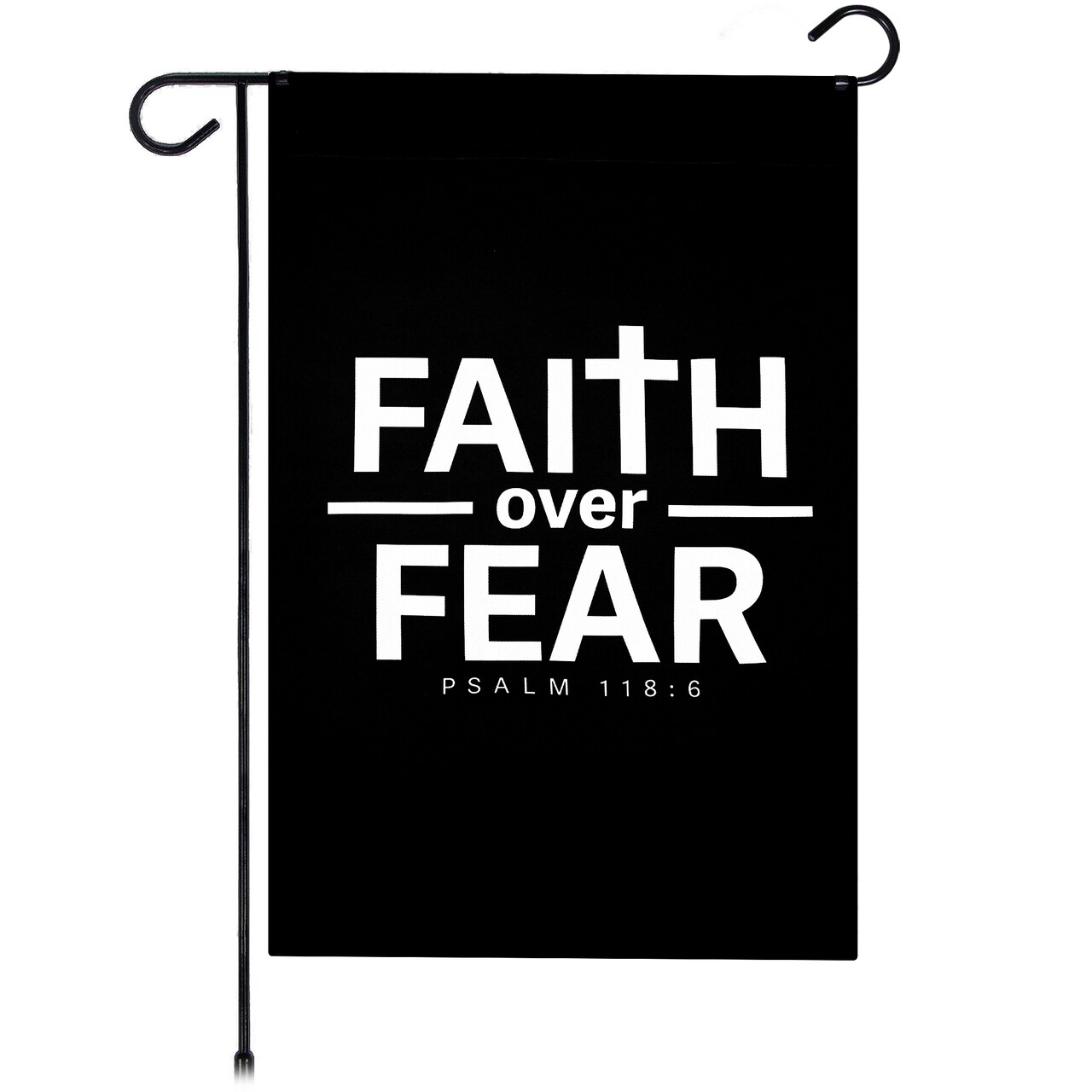 G128 Faith Over Fear Scripture Garden Flag 12x18 In Double Sided Bible Verses Yard Garden Lawn Decoration